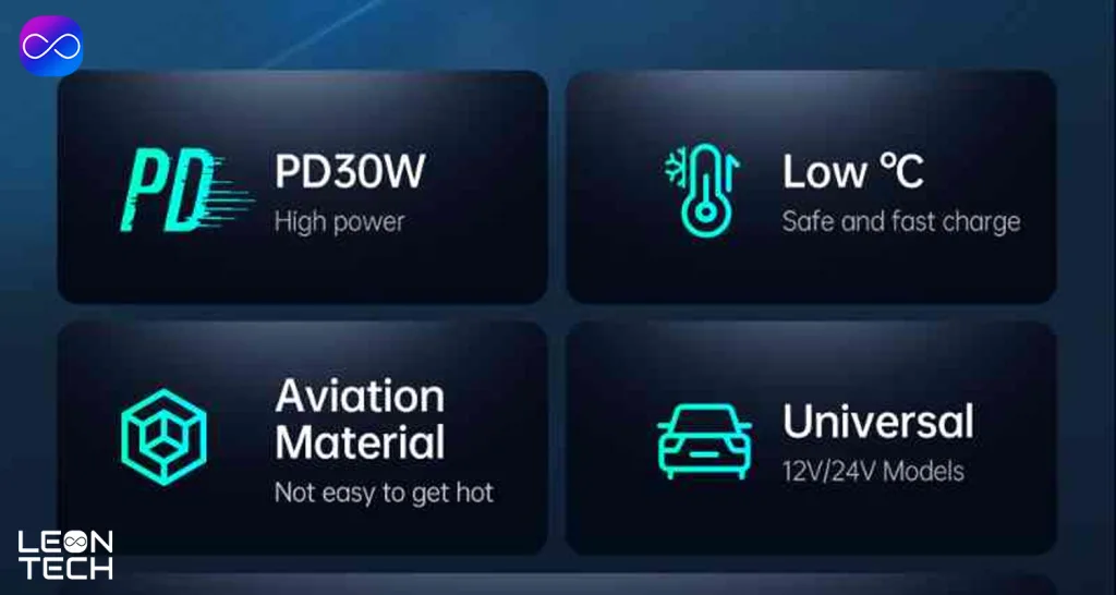 شارژر فندکی تایپ سی 30 وات مک دودو